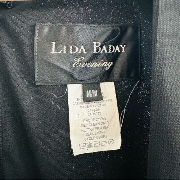 Vintage Dress Formal Knee Length Black Long Sleeve Cocktail A-line Medium - Picture 6 of 8